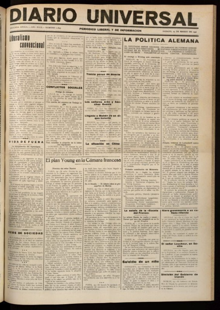 Miniatura de Diario Universal del 29 de marzo de 1930
