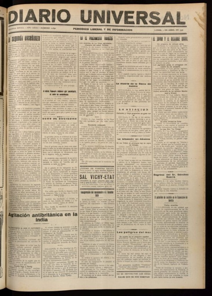 Miniatura de Diario Universal del 7 de abril de 1930