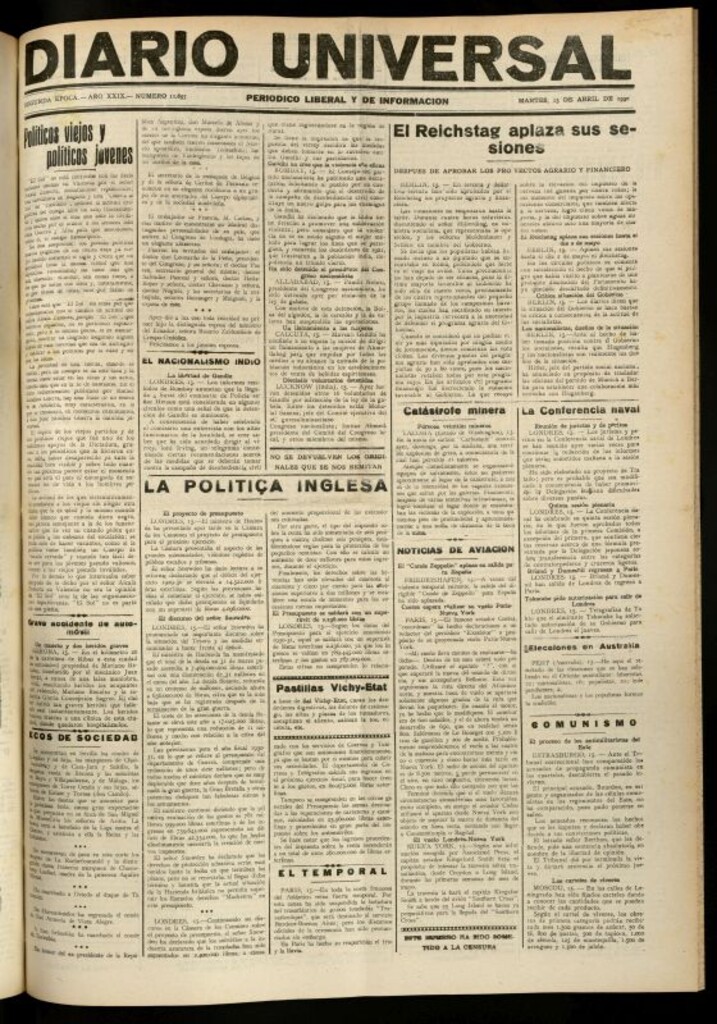 Miniatura de Diario Universal del 15 de abril de 1930