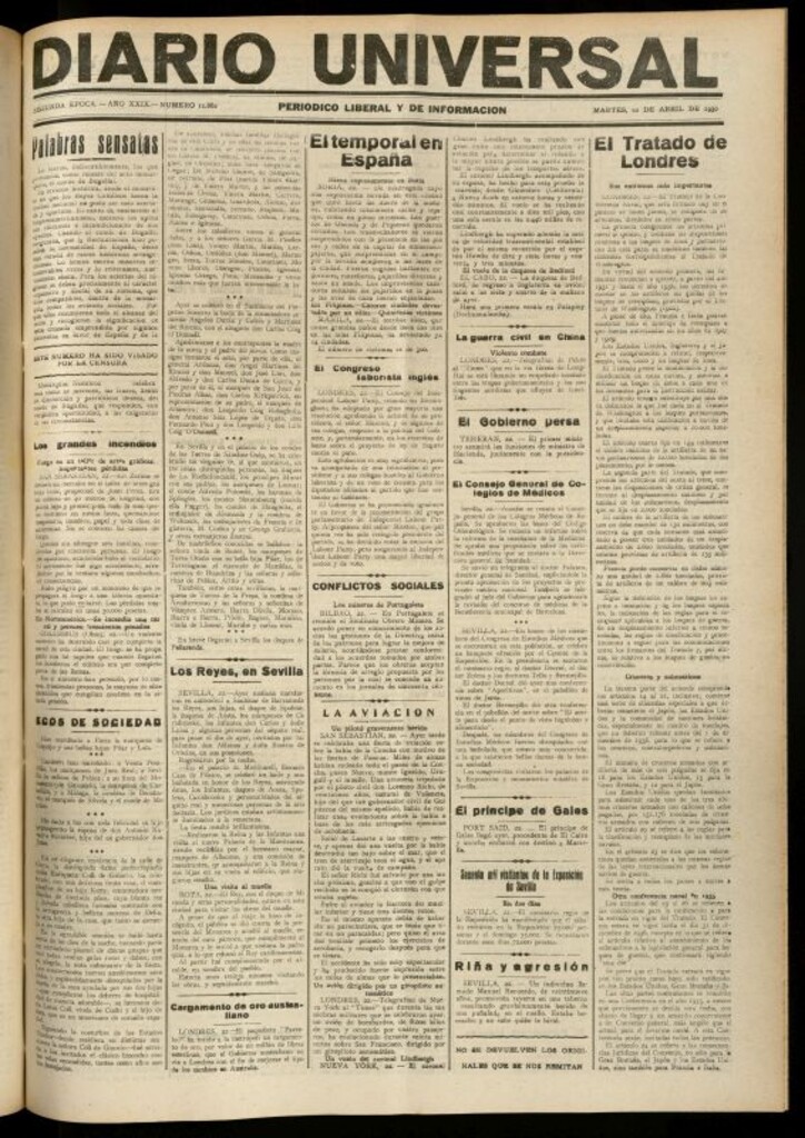 Miniatura de Diario Universal del 22 de abril de 1930