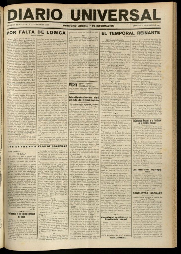 Miniatura de Diario Universal del 29 de abril de 1930