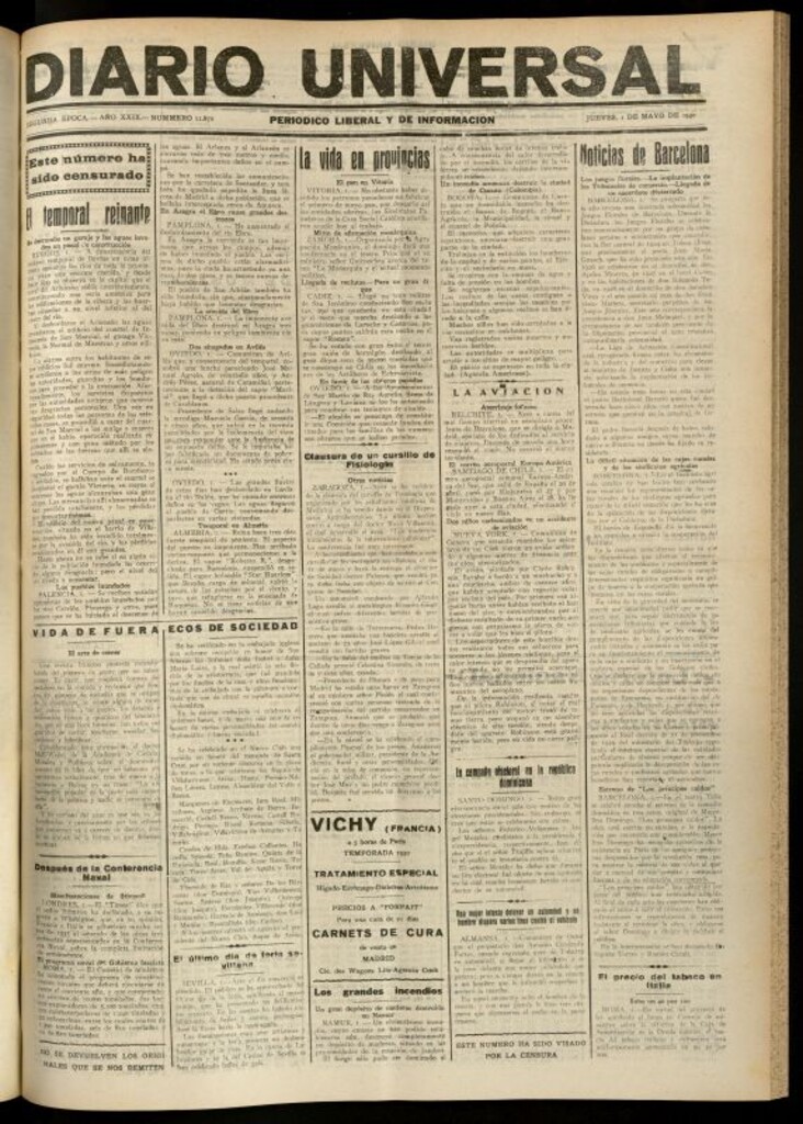 Miniatura de Diario Universal del 1 de mayo de 1930