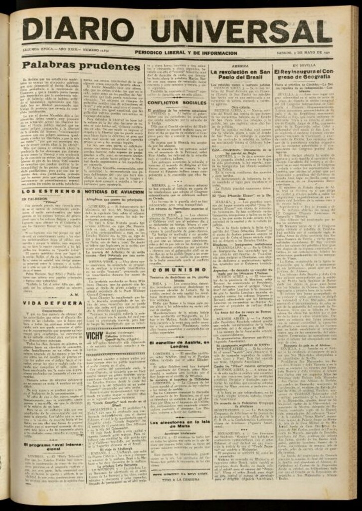 Miniatura de Diario Universal del 3 de mayo de 1930