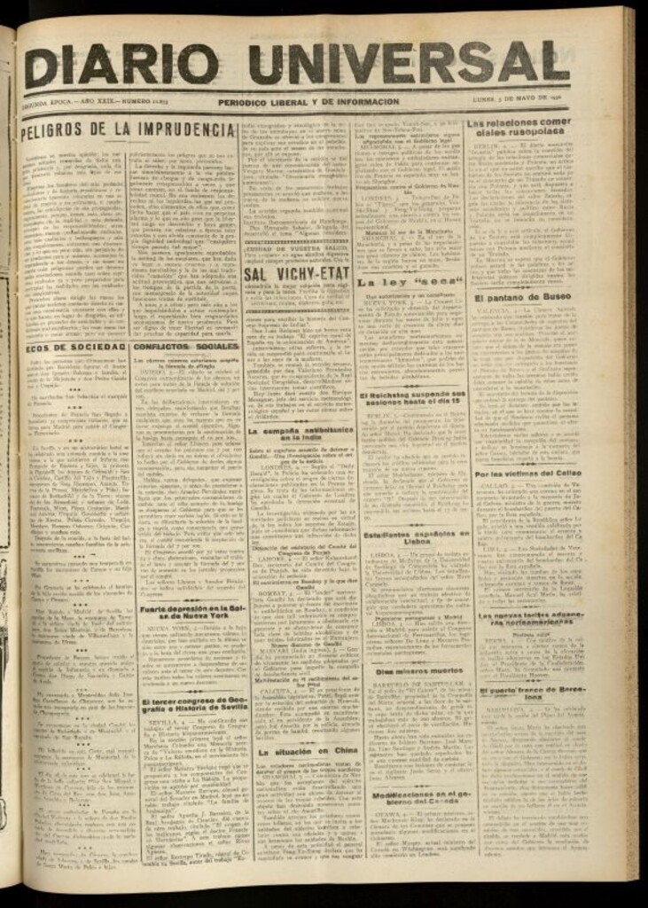 Miniatura de Diario Universal del 5 de mayo de 1930