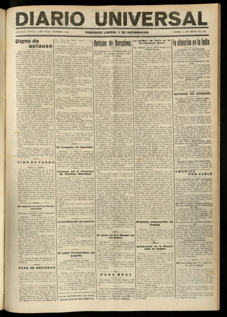 Miniatura de Diario Universal del 12 de mayo de 1930