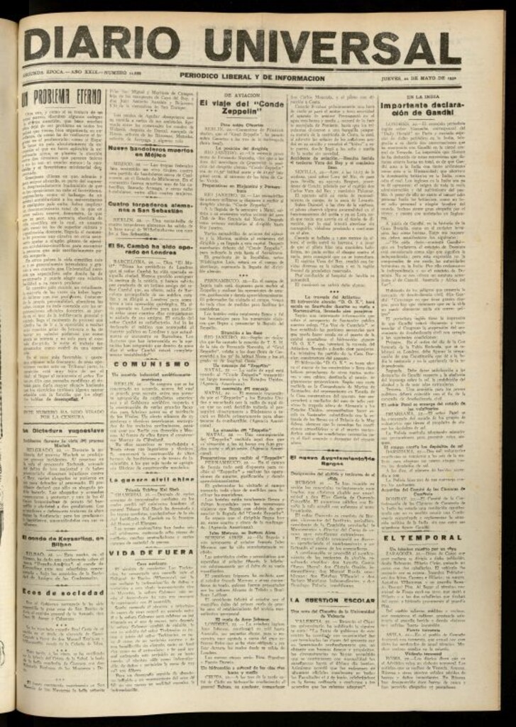 Miniatura de Diario Universal del 22 de mayo de 1930