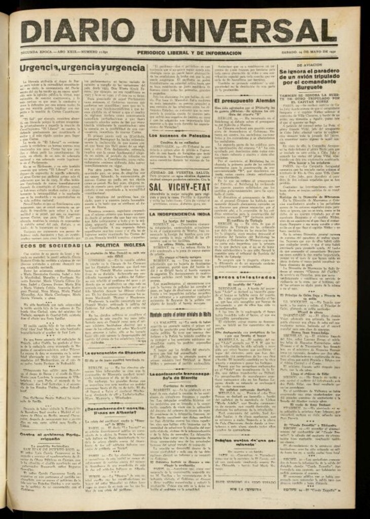 Miniatura de Diario Universal del 24 de mayo de 1930