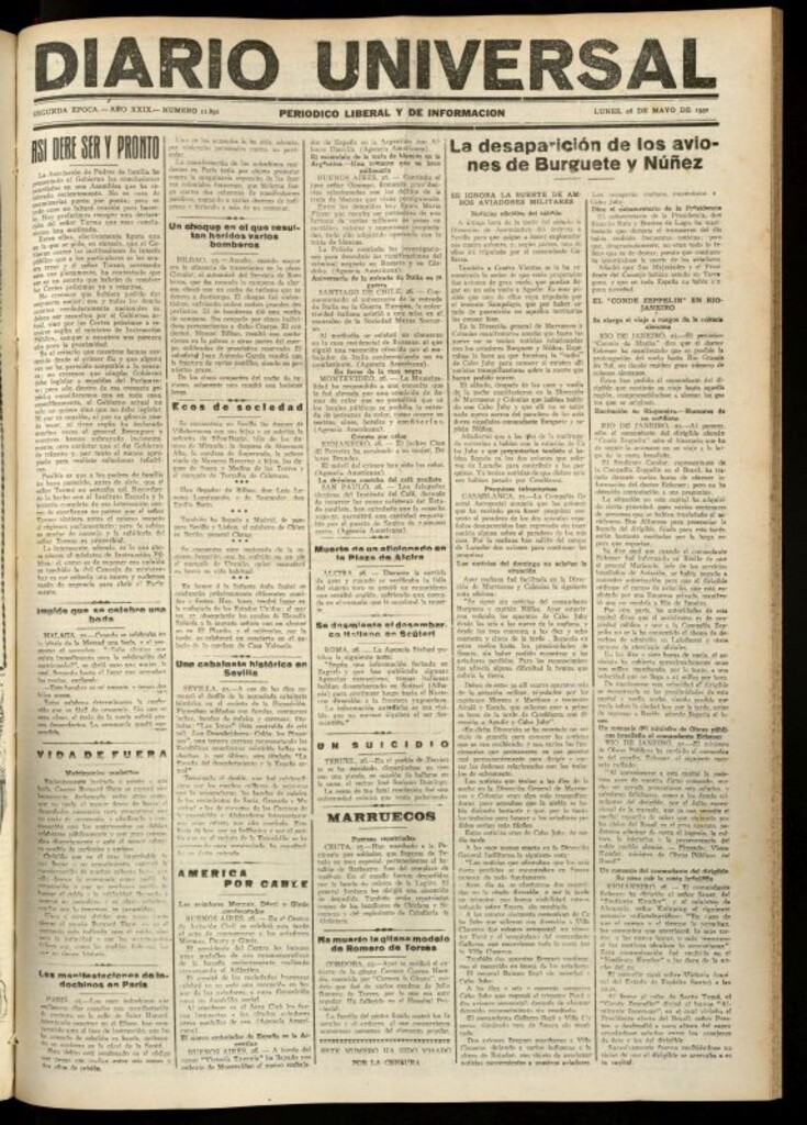 Miniatura de Diario Universal del 26 de mayo de 1930
