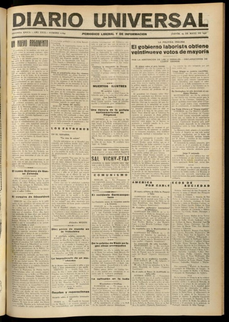 Miniatura de Diario Universal del 29 de mayo de 1930