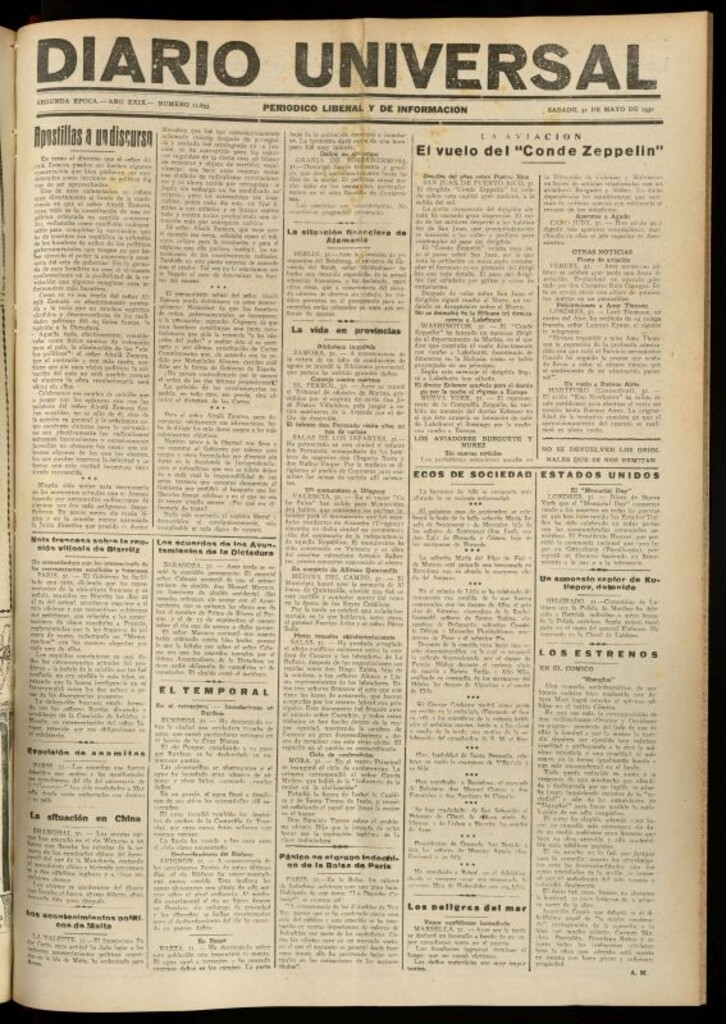 Miniatura de Diario Universal del 31 de mayo de 1930
