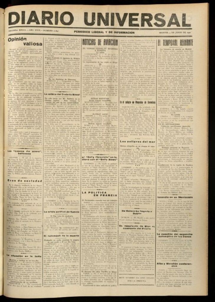Miniatura de Diario Universal del 3 de junio de 1930