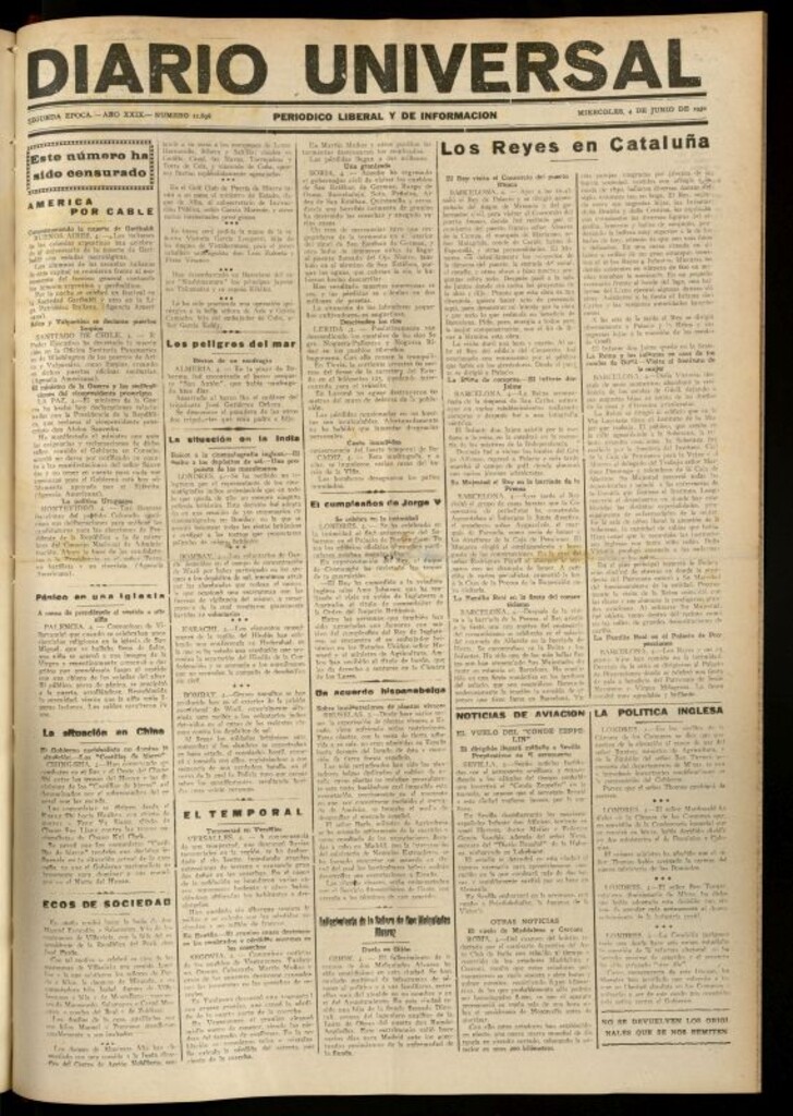Miniatura de Diario Universal del 4 de junio de 1930