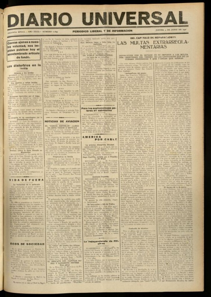 Miniatura de Diario Universal del 5 de junio de 1930