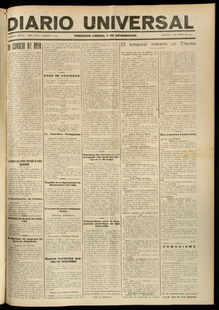 Miniatura de Diario Universal del 7 de junio de 1930