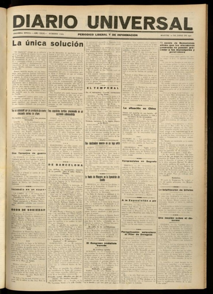 Miniatura de Diario Universal del 10 de junio de 1930