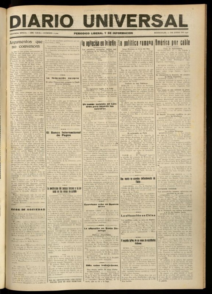 Miniatura de Diario Universal del 11 de junio de 1930