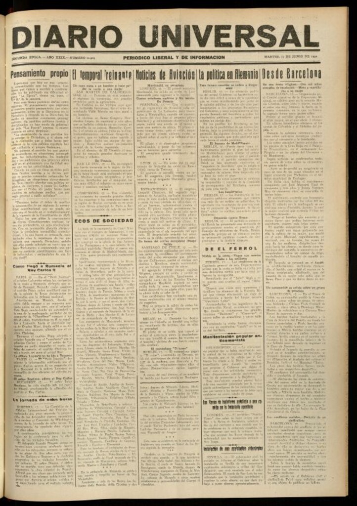 Miniatura de Diario Universal del 17 de junio de 1930