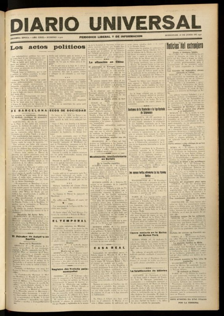 Miniatura de Diario Universal del 18 de junio de 1930
