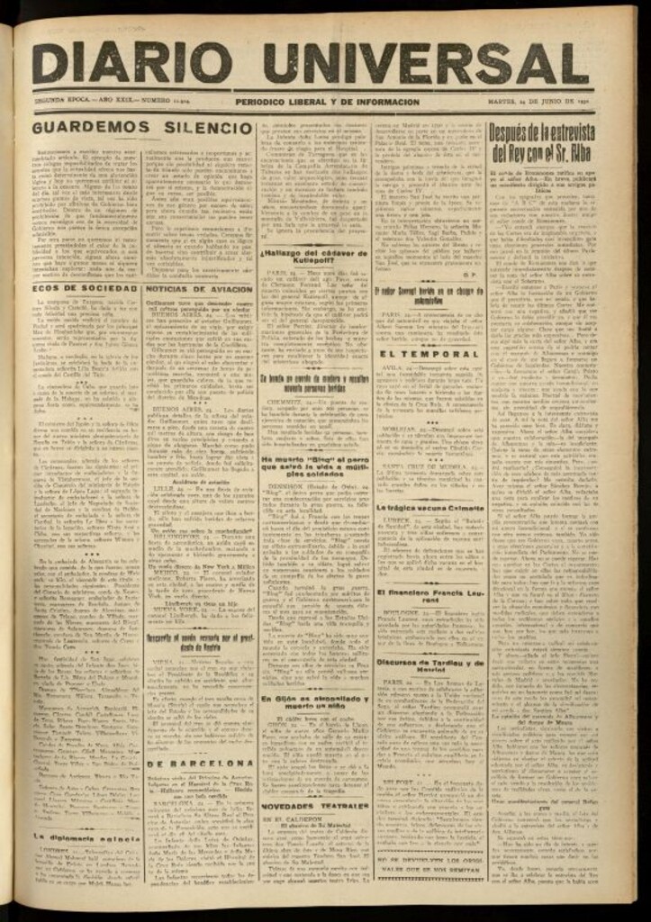 Miniatura de Diario Universal del 24 de junio de 1930