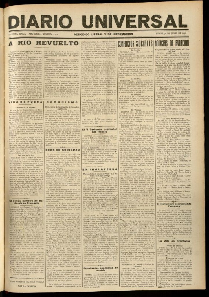 Miniatura de Diario Universal del 30 de junio de 1930
