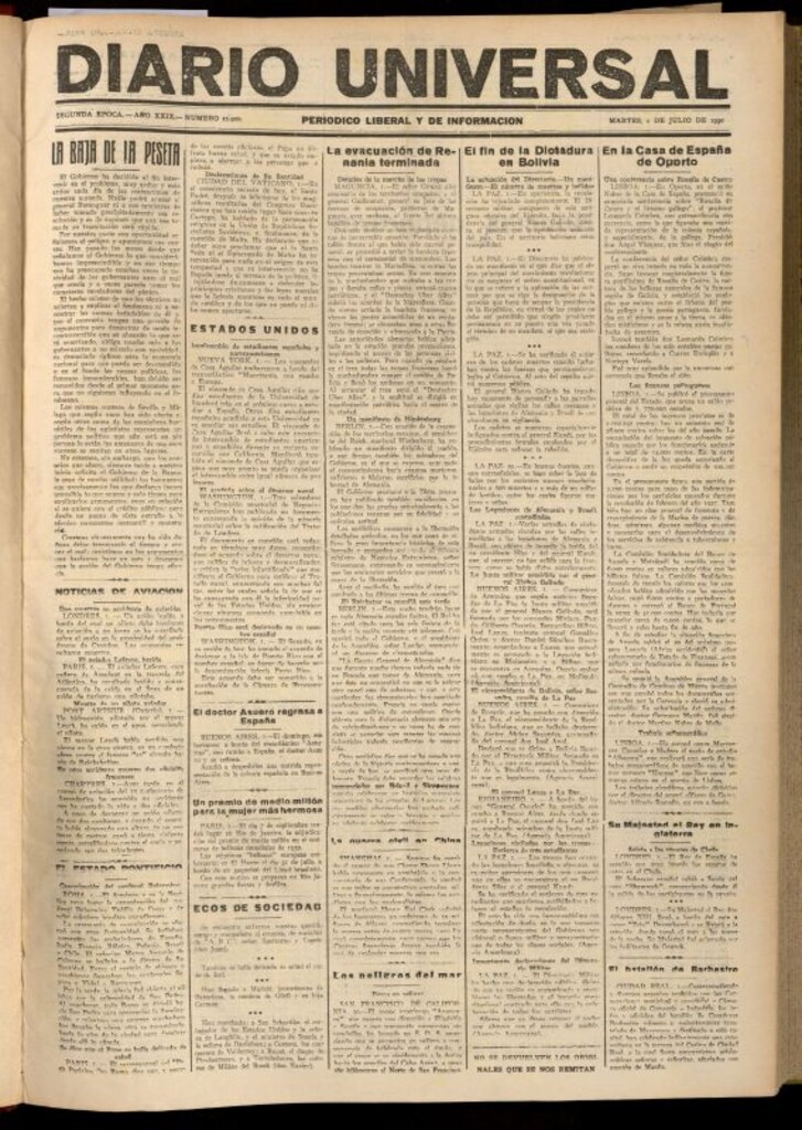 Miniatura de Diario Universal del 1 de julio de 1930