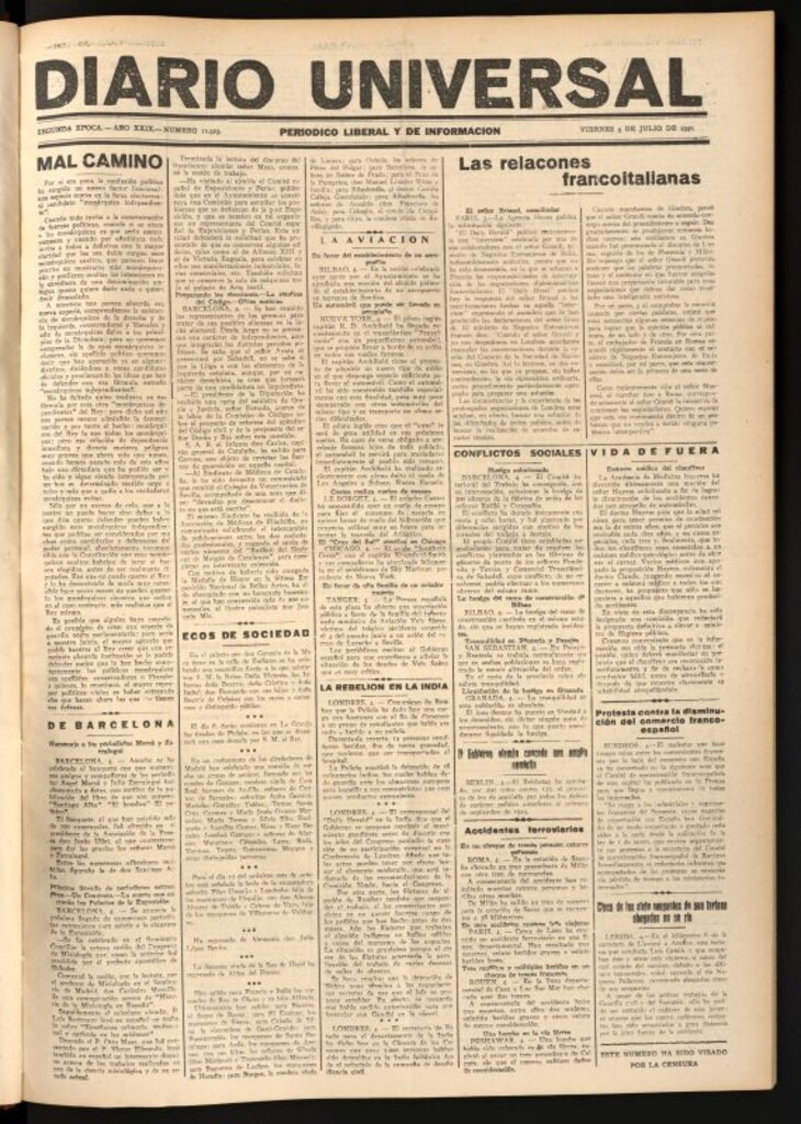 Miniatura de Diario Universal del 4 de julio de 1930