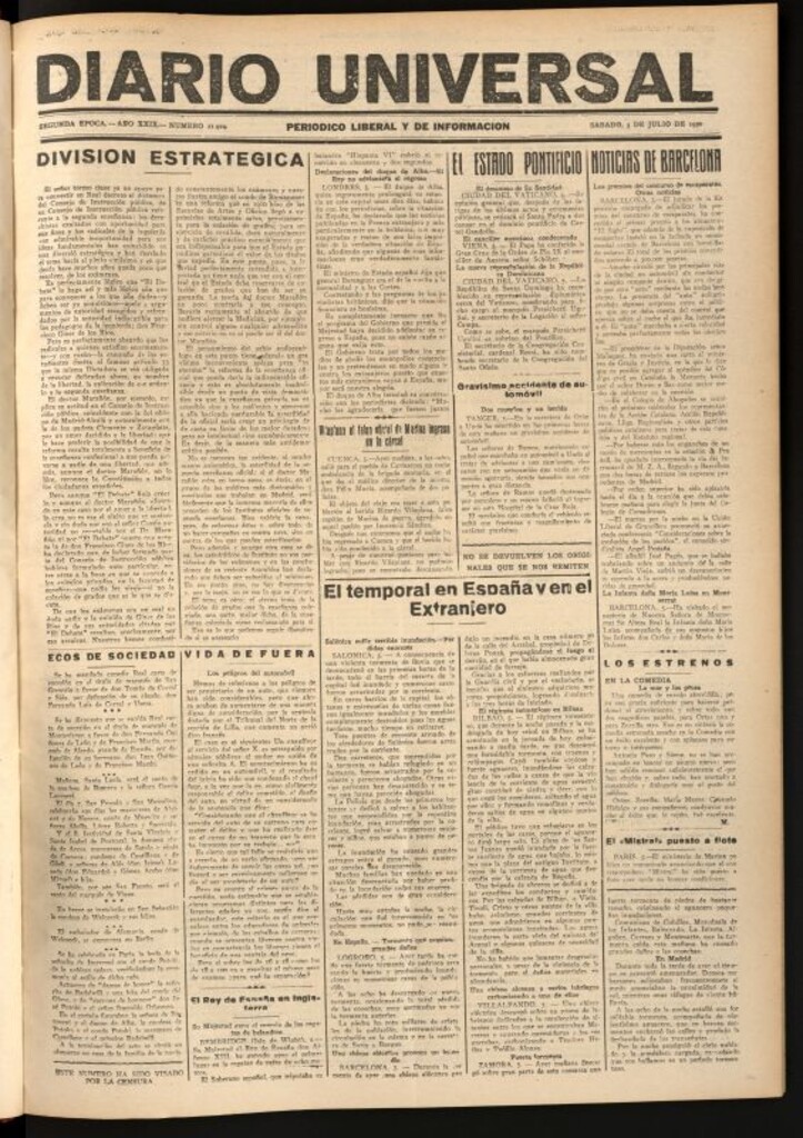 Miniatura de Diario Universal del 5 de julio de 1930