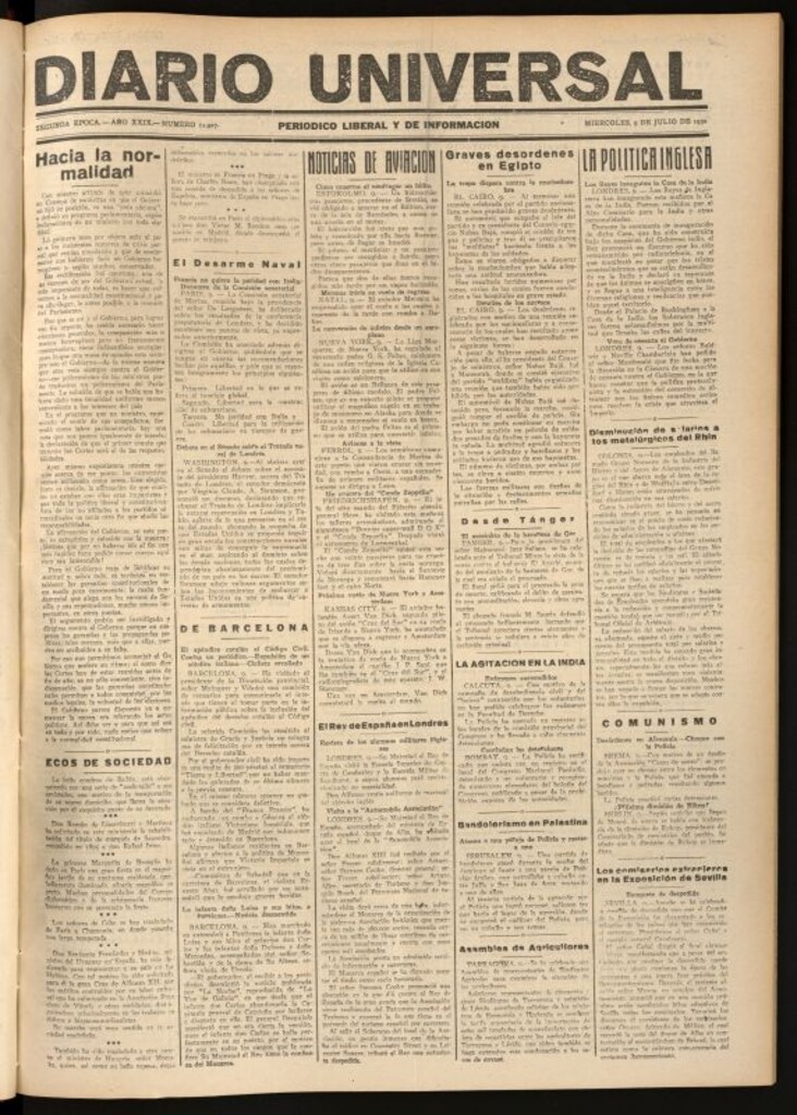 Miniatura de Diario Universal del 9 de julio de 1930