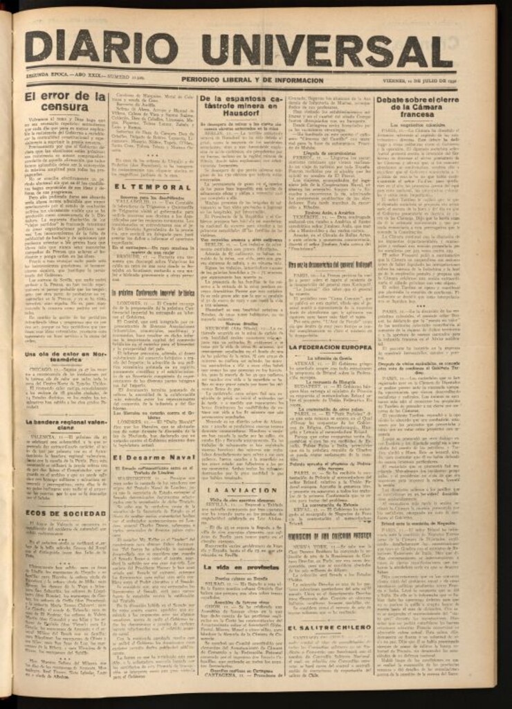 Miniatura de Diario Universal del 11 de julio de 1930