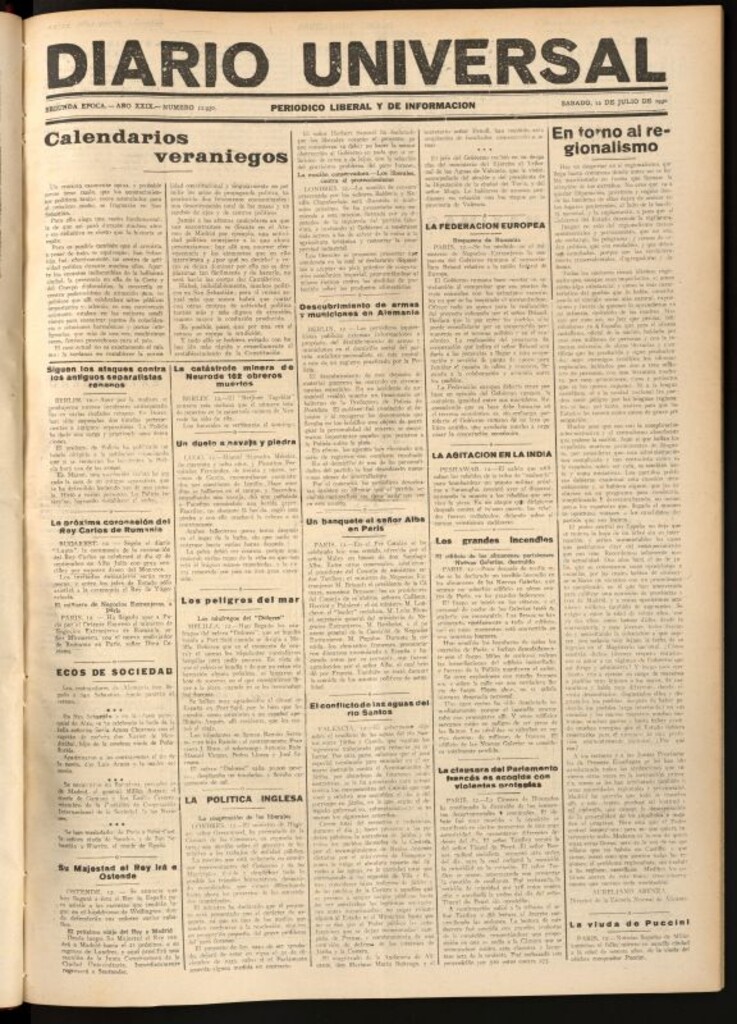 Miniatura de Diario Universal del 12 de julio de 1930