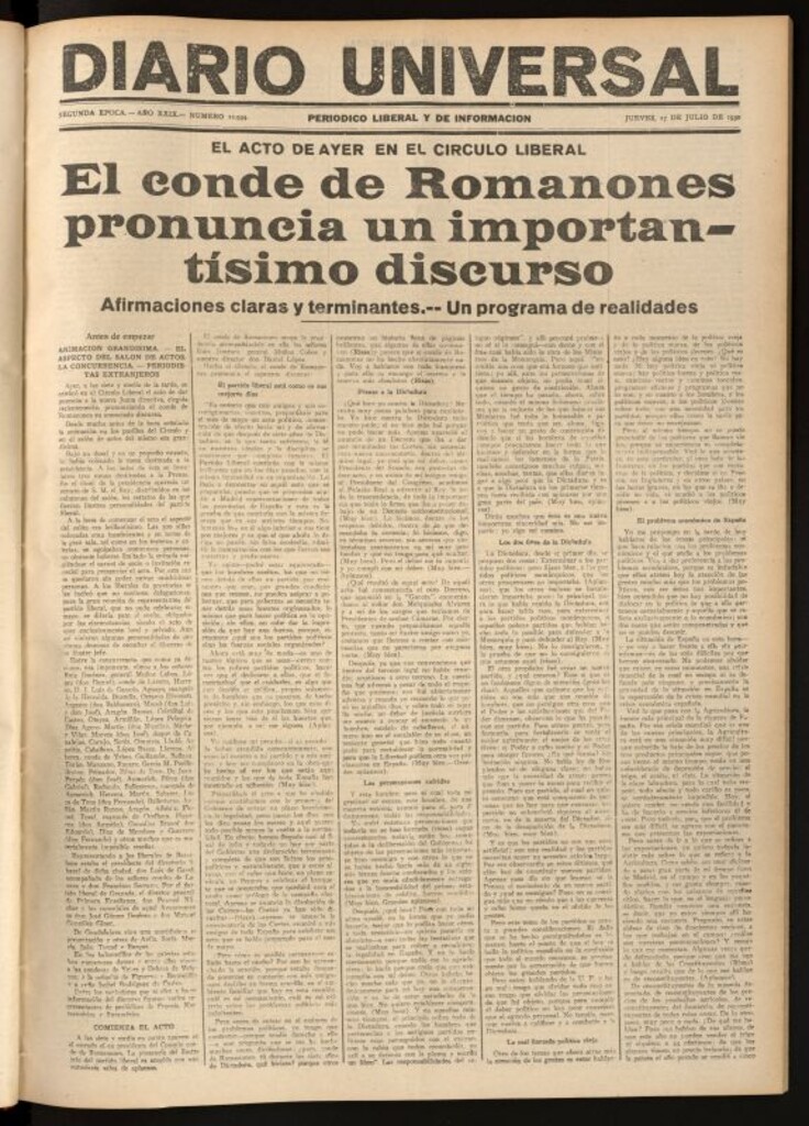 Miniatura de Diario Universal del 17 de julio de 1930