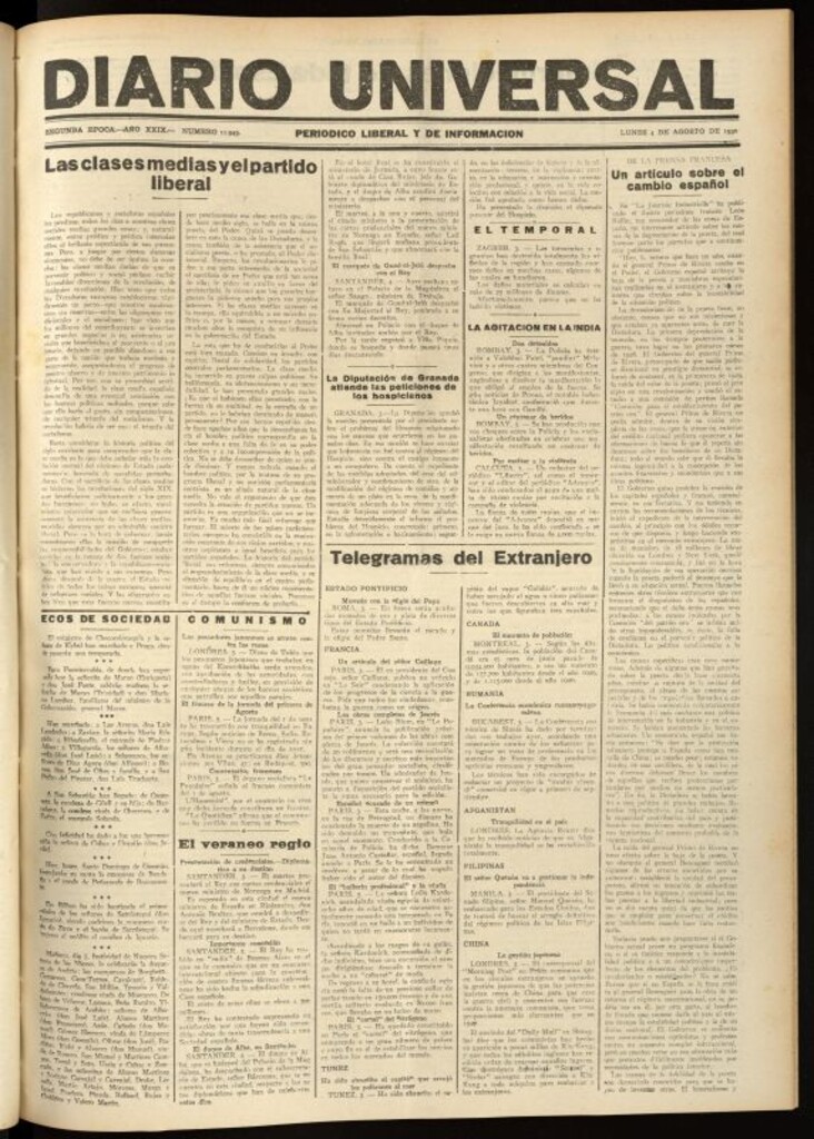 Miniatura de Diario Universal del 4 de agosto de 1930