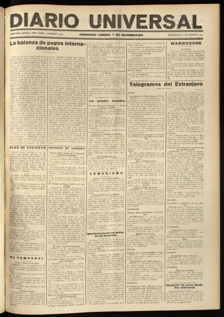 Miniatura de Diario Universal del 6 de agosto de 1930