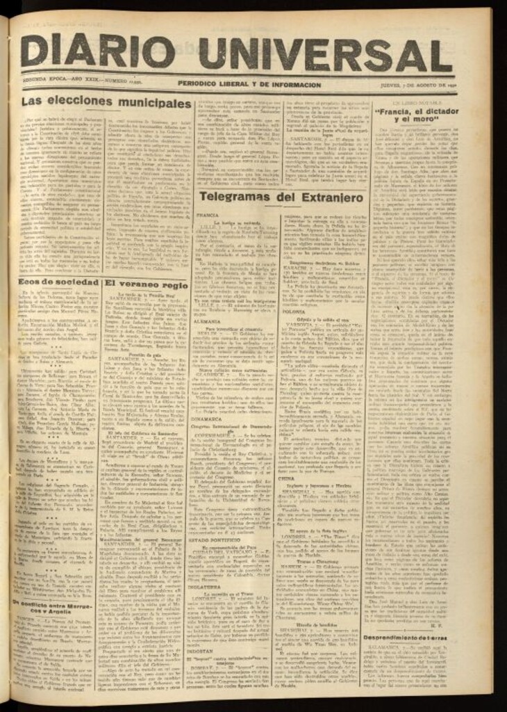Miniatura de Diario Universal del 7 de agosto de 1930