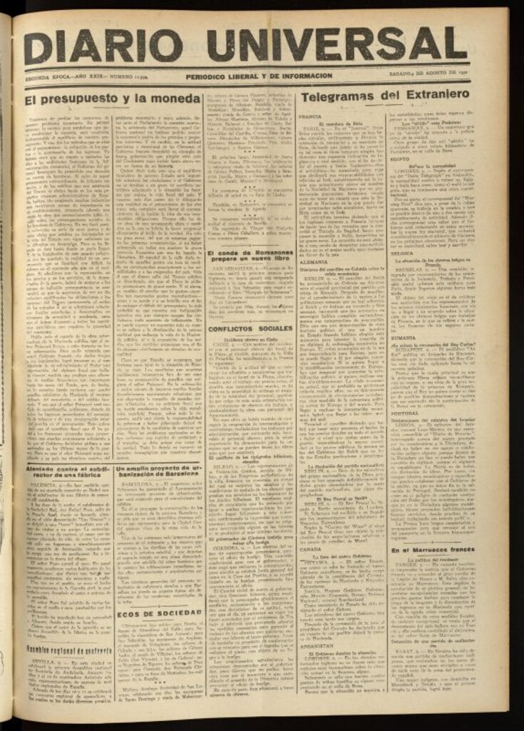 Miniatura de Diario Universal del 9 de agosto de 1930