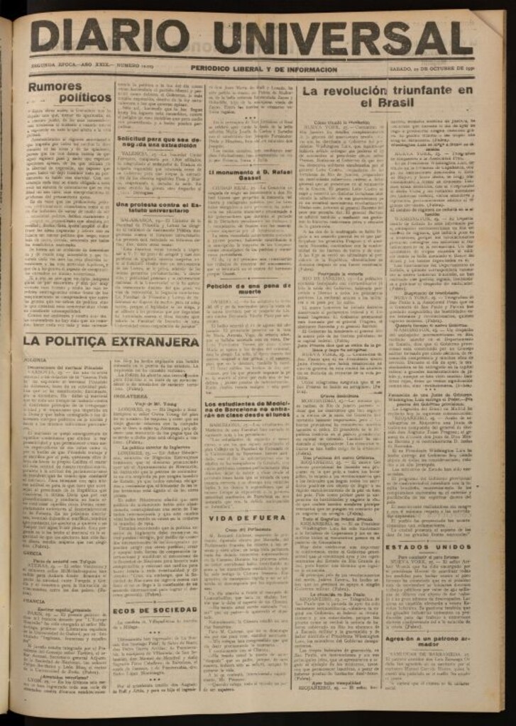 Miniatura de Diario Universal del 25 de octubre de 1930