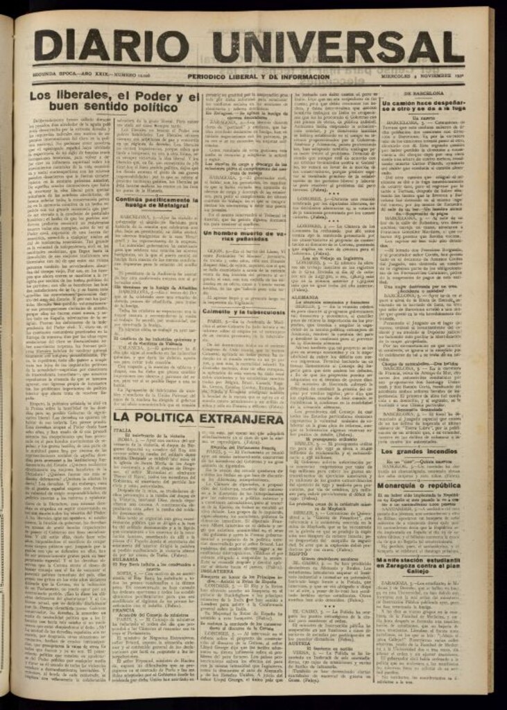 Miniatura de Diario Universal del 5 de noviembre de 1930