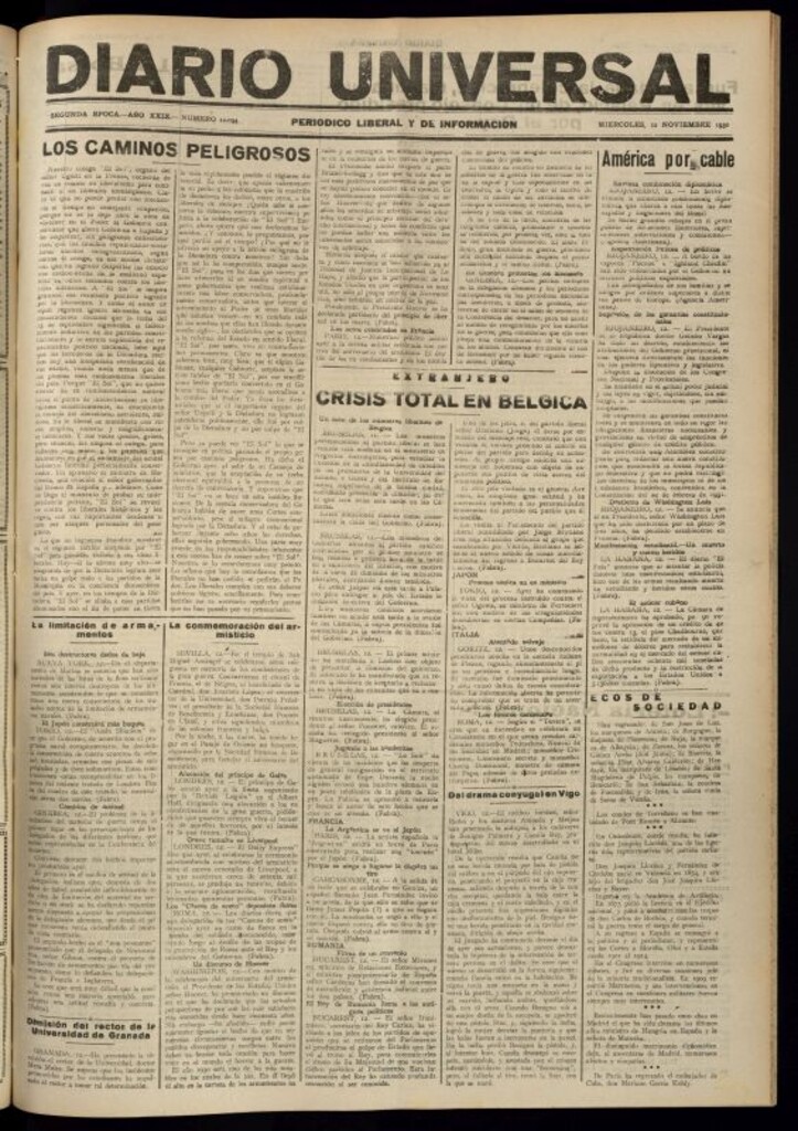Miniatura de Diario Universal del 12 de noviembre de 1930