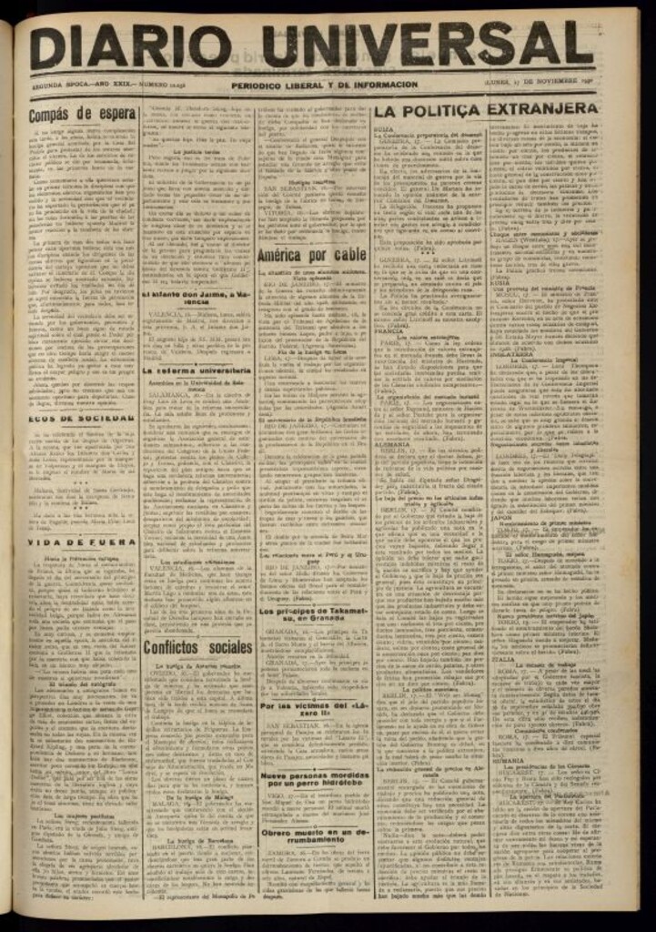 Miniatura de Diario Universal del 17 de noviembre de 1930