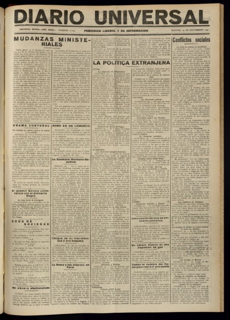 Miniatura de Diario Universal del 25 de noviembre de 1930