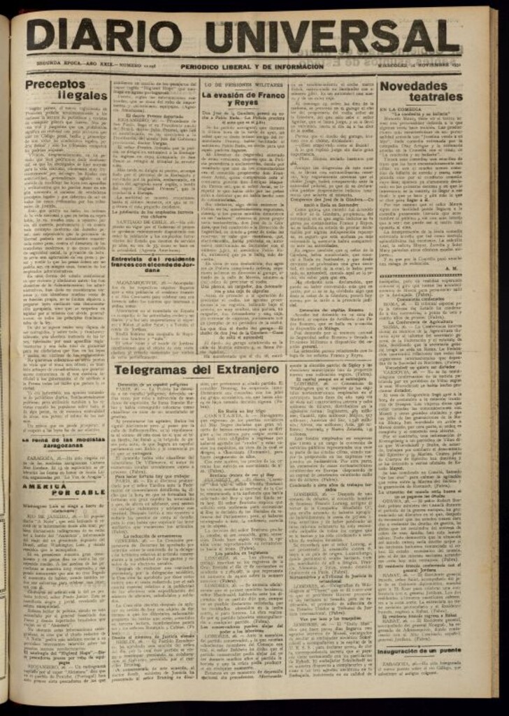 Miniatura de Diario Universal del 26 de noviembre de 1930