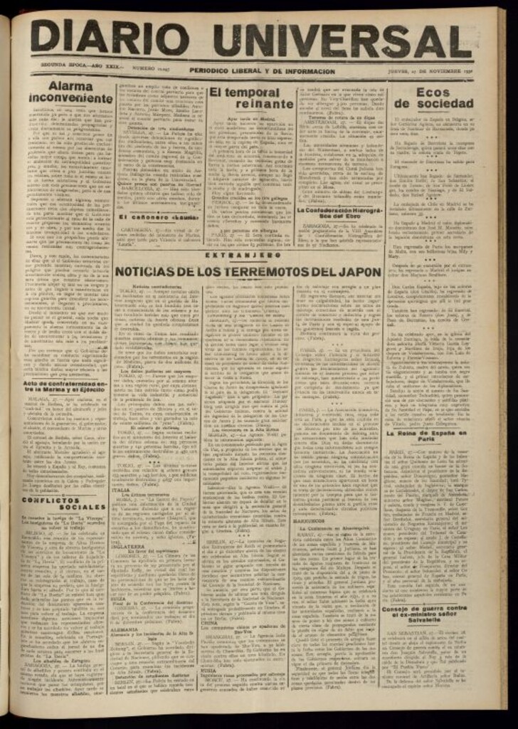 Miniatura de Diario Universal del 27 de noviembre de 1930