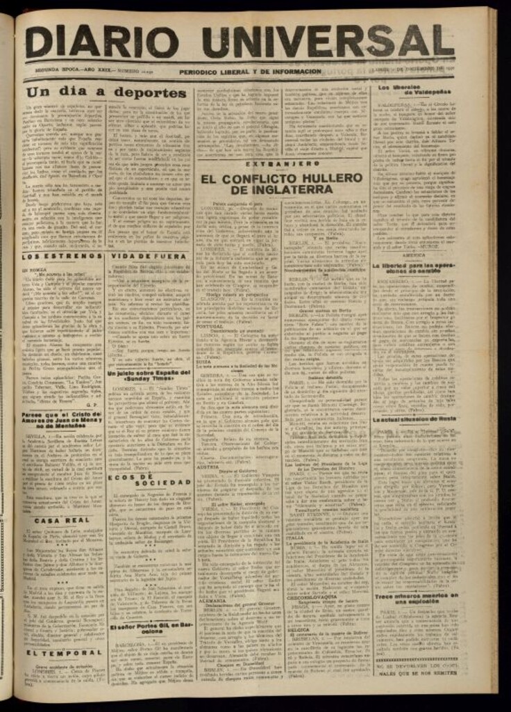 Miniatura de Diario Universal del 1 de diciembre de 1930