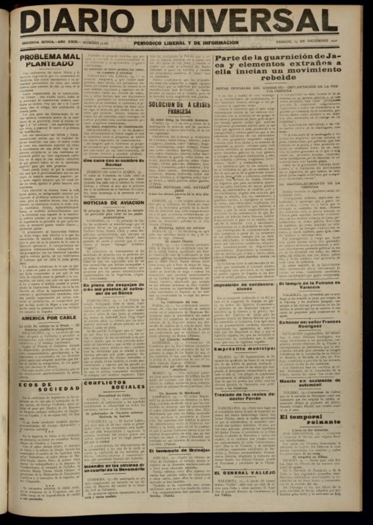 Miniatura de Diario Universal del 13 de diciembre de 1930
