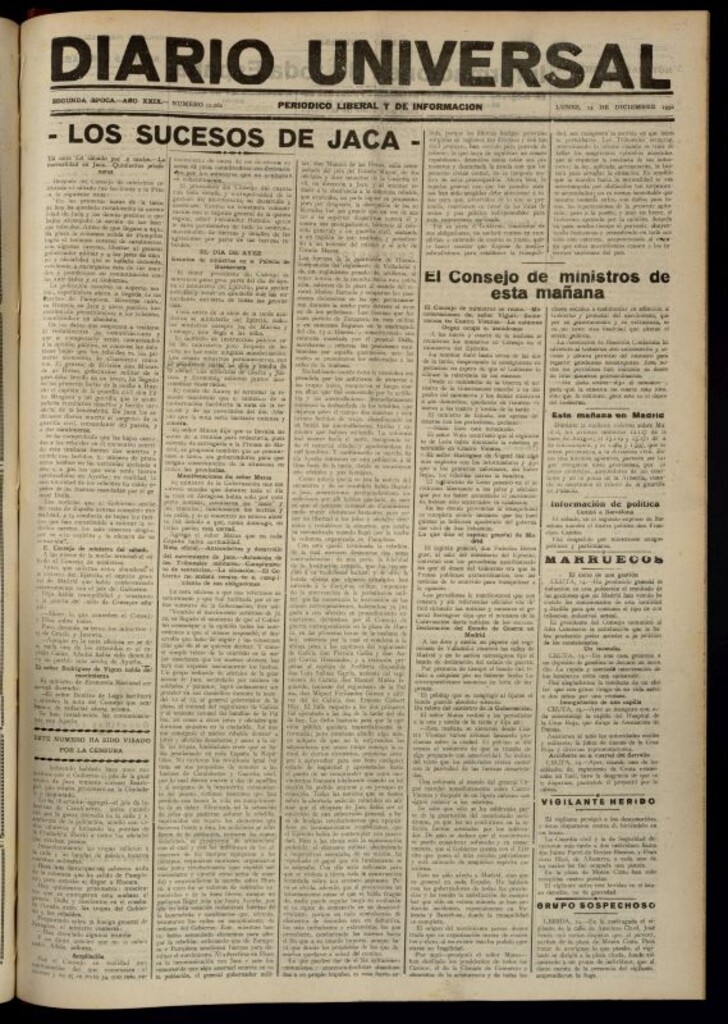 Miniatura de Diario Universal del 15 de diciembre de 1930