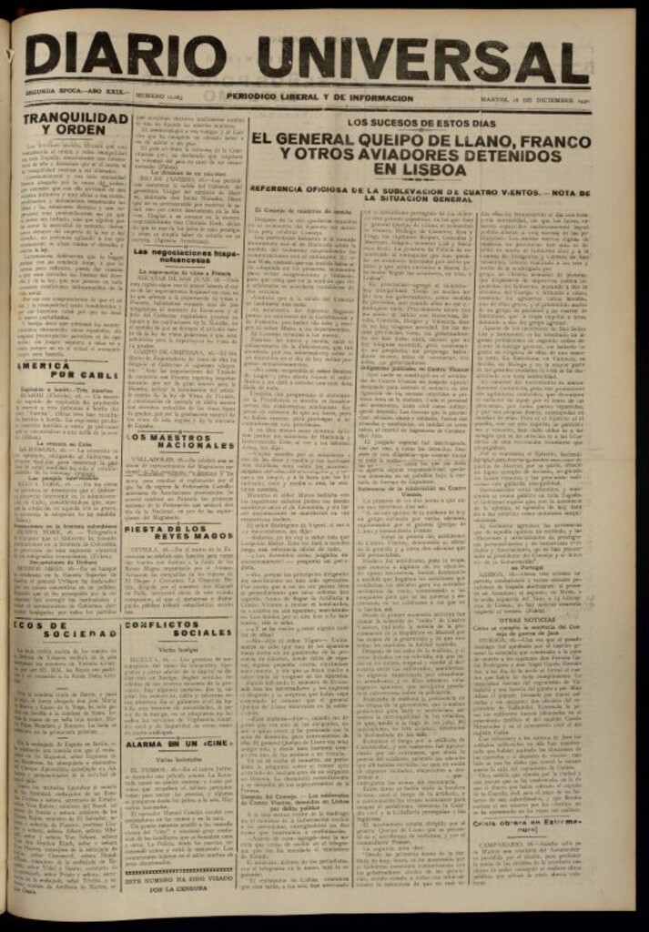 Miniatura de Diario Universal del 16 de diciembre de 1930