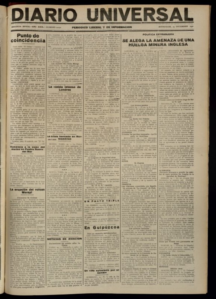 Miniatura de Diario Universal del 24 de diciembre de 1930