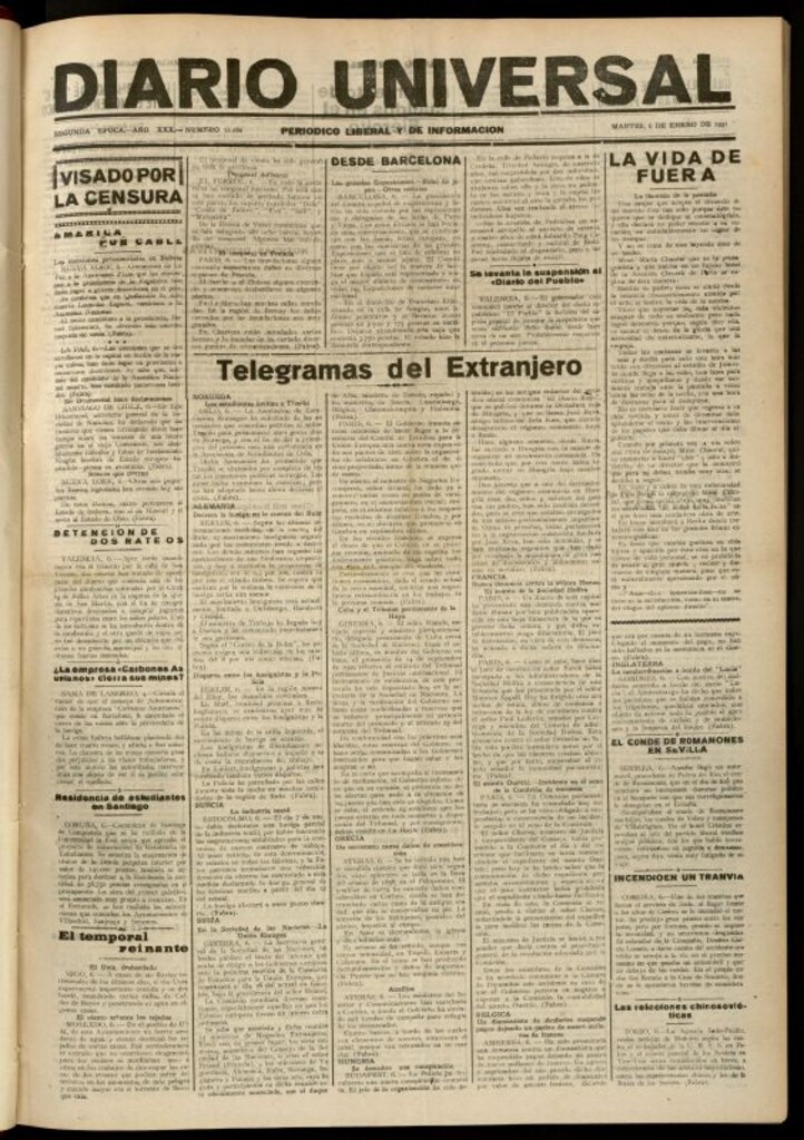 Miniatura de Diario Universal del 6 de enero de 1931