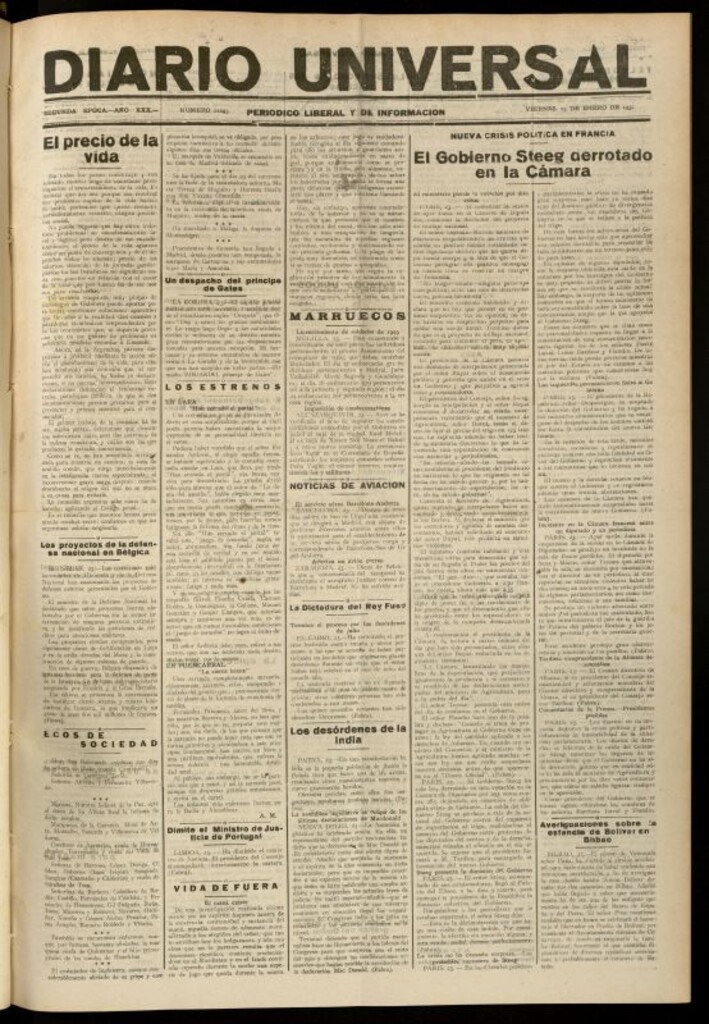 Miniatura de Diario Universal del 23 de enero de 1931