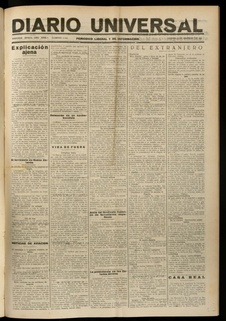Miniatura de Diario Universal del 5 de febrero de 1931